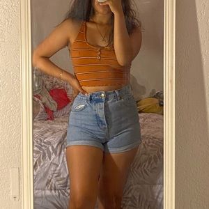 Orange crop top